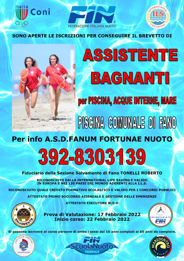 Locandina Corso Assistente Bagnanti